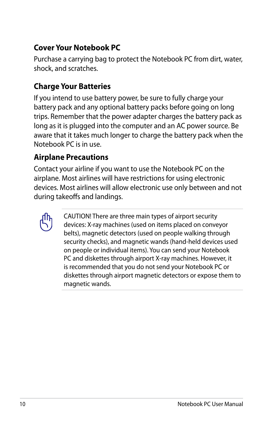 Asus X501A User Manual | Page 10 / 122