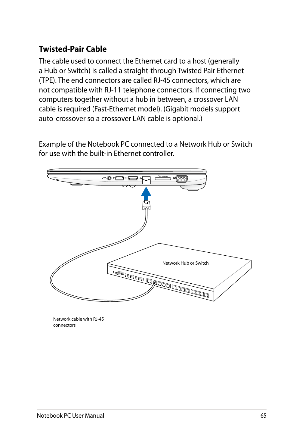 Twisted-pair cable | Asus X501A User Manual | Page 65 / 122