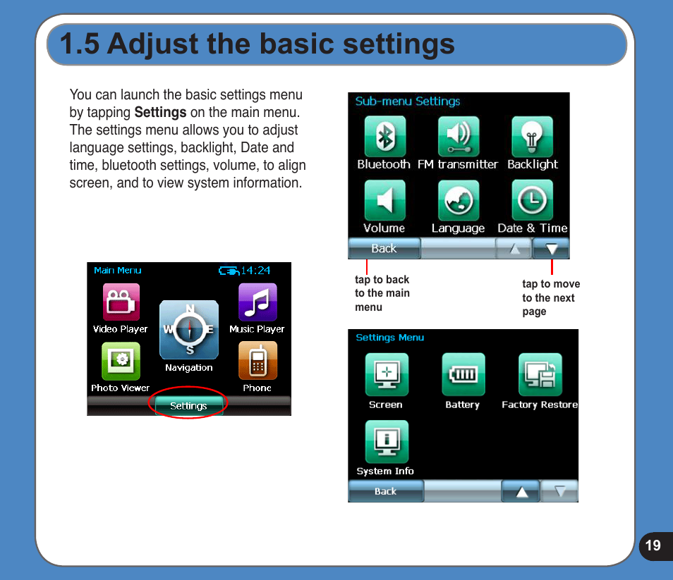  adjust the basic settings | Asus R300 User Manual | Page 19 / 89