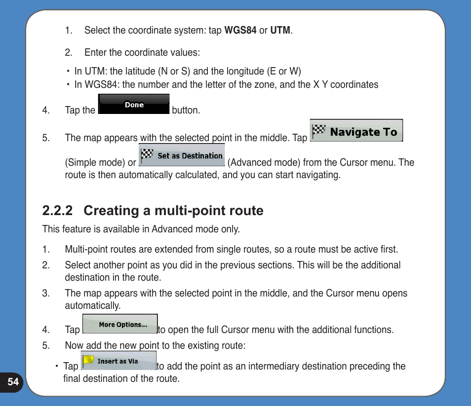 Creating a multi-point route | Asus R300 User Manual | Page 54 / 89