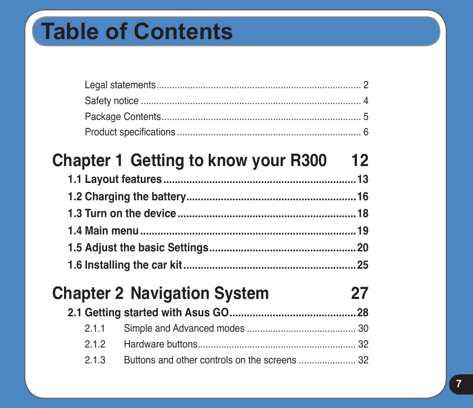 Asus R300 User Manual | Page 7 / 89