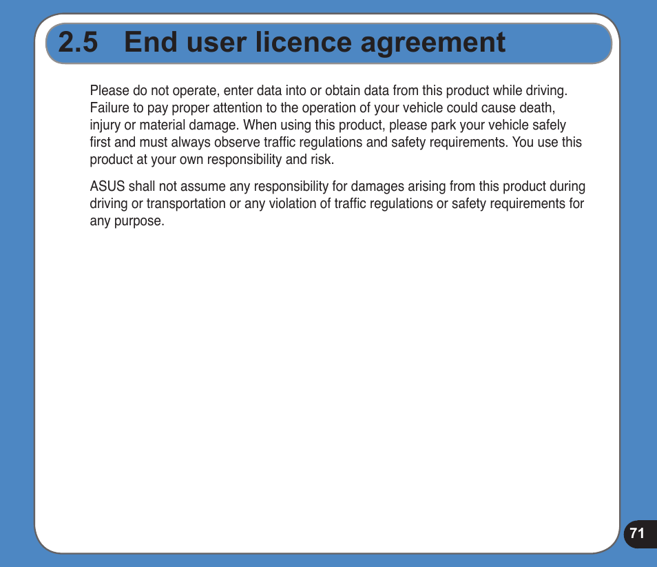 End user licence agreement | Asus R300 User Manual | Page 71 / 89