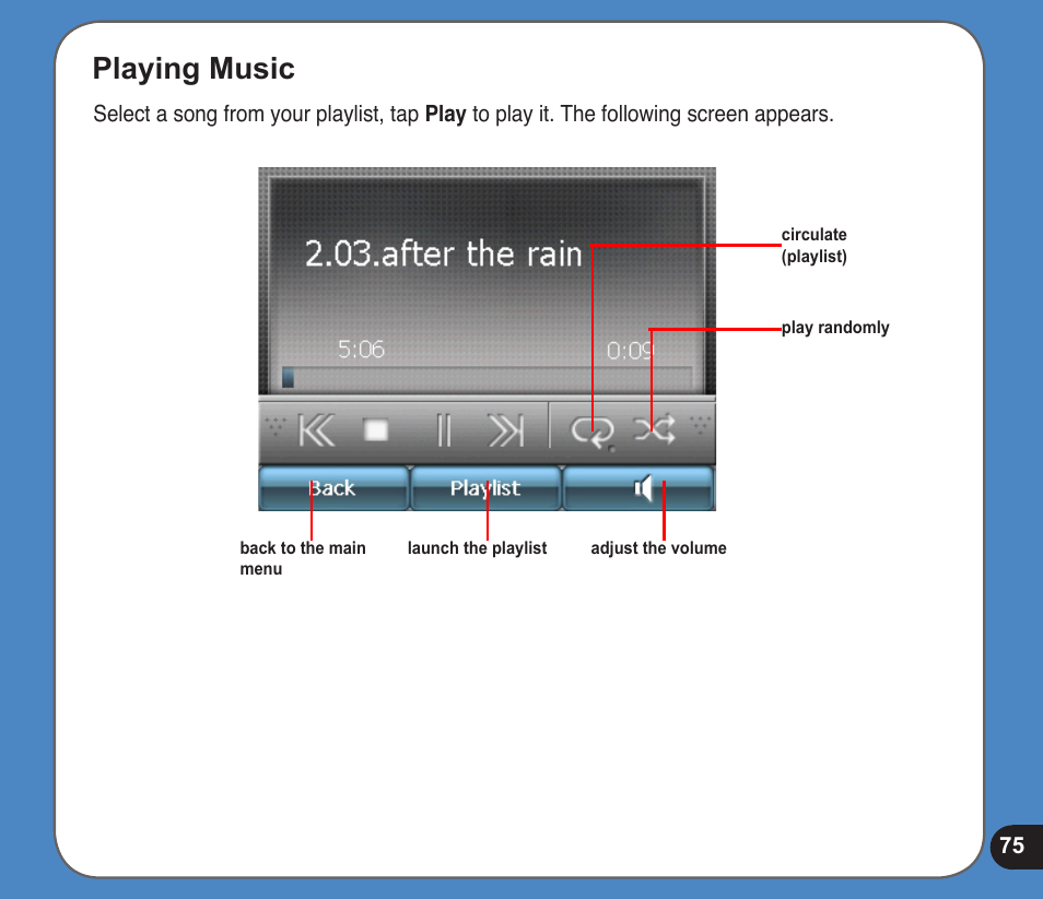 Playing music | Asus R300 User Manual | Page 75 / 89