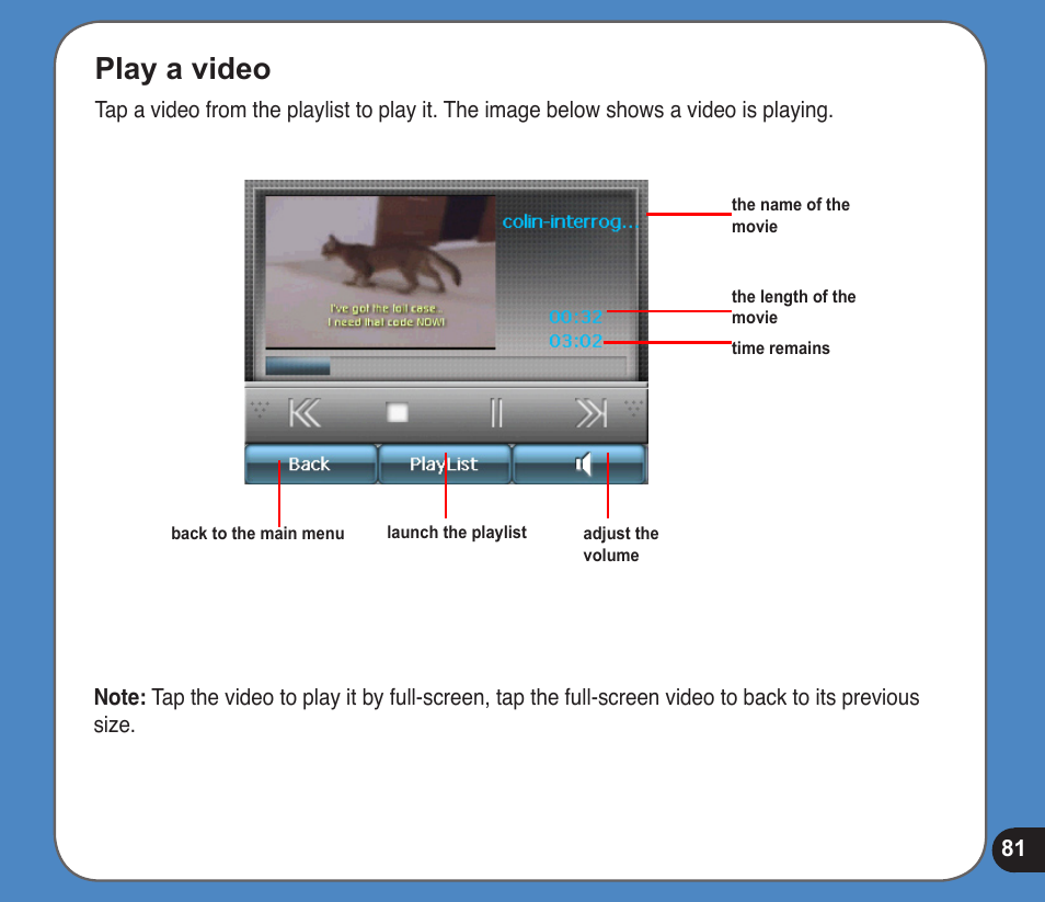 Play a video | Asus R300 User Manual | Page 81 / 89