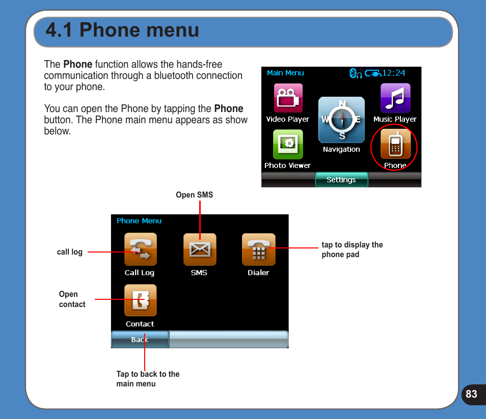 1 phone menu | Asus R300 User Manual | Page 83 / 89