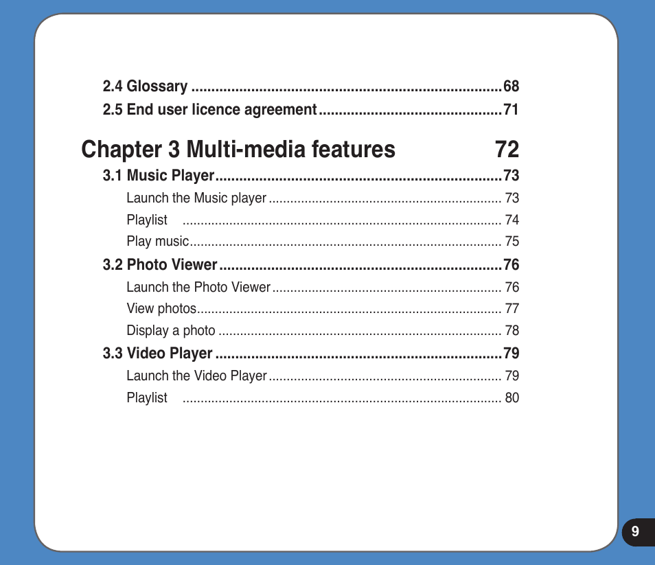 Chapter 3 multi-media features 72 | Asus R300 User Manual | Page 9 / 89