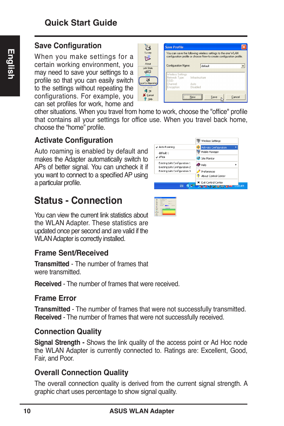 Status - connection | Asus WL-160W User Manual | Page 11 / 127