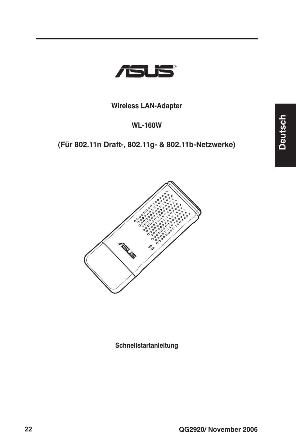 Deutsch | Asus WL-160W User Manual | Page 23 / 127