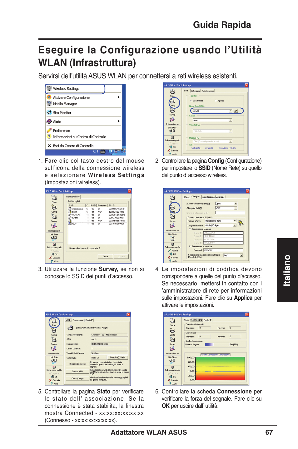 Guida rapida italiano | Asus WL-160W User Manual | Page 68 / 127