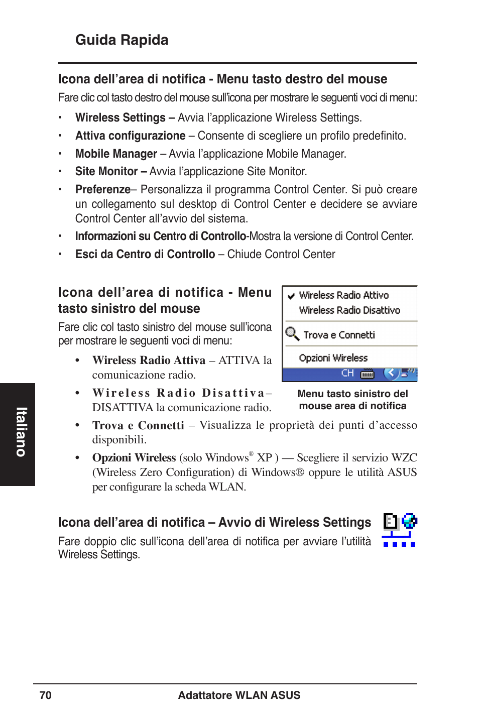 Guida rapida italiano | Asus WL-160W User Manual | Page 71 / 127