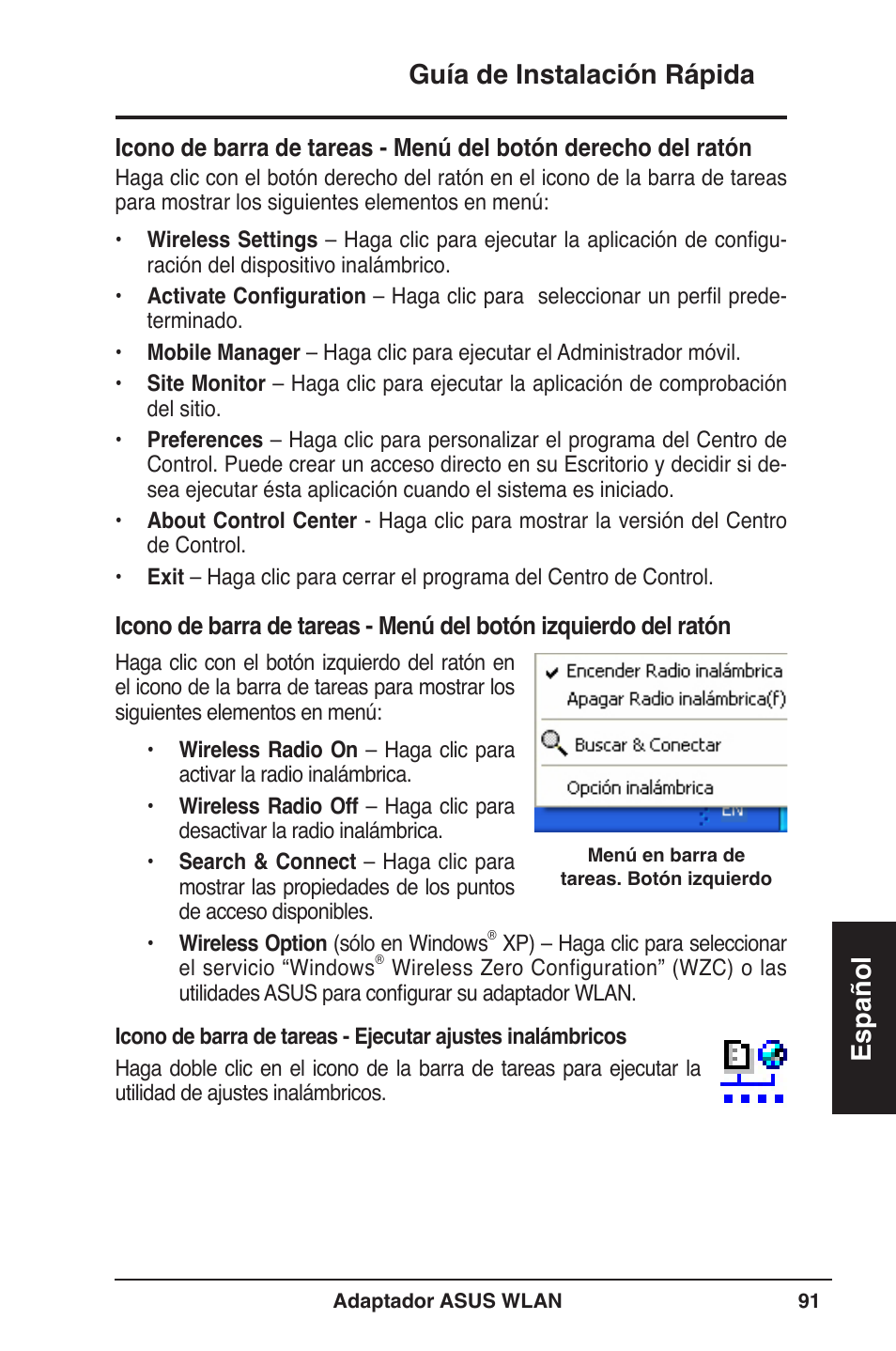 Guía de instalación rápida español | Asus WL-160W User Manual | Page 92 / 127