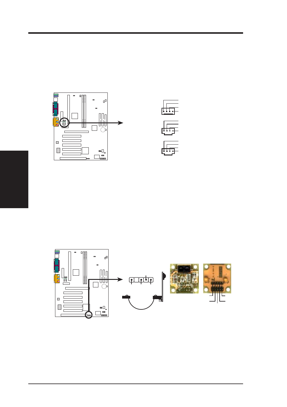 Hardware setup, Video (green) aux (white), P3c-e infrared module connector | Jp18 | Asus X900-PI User Manual | Page 44 / 110