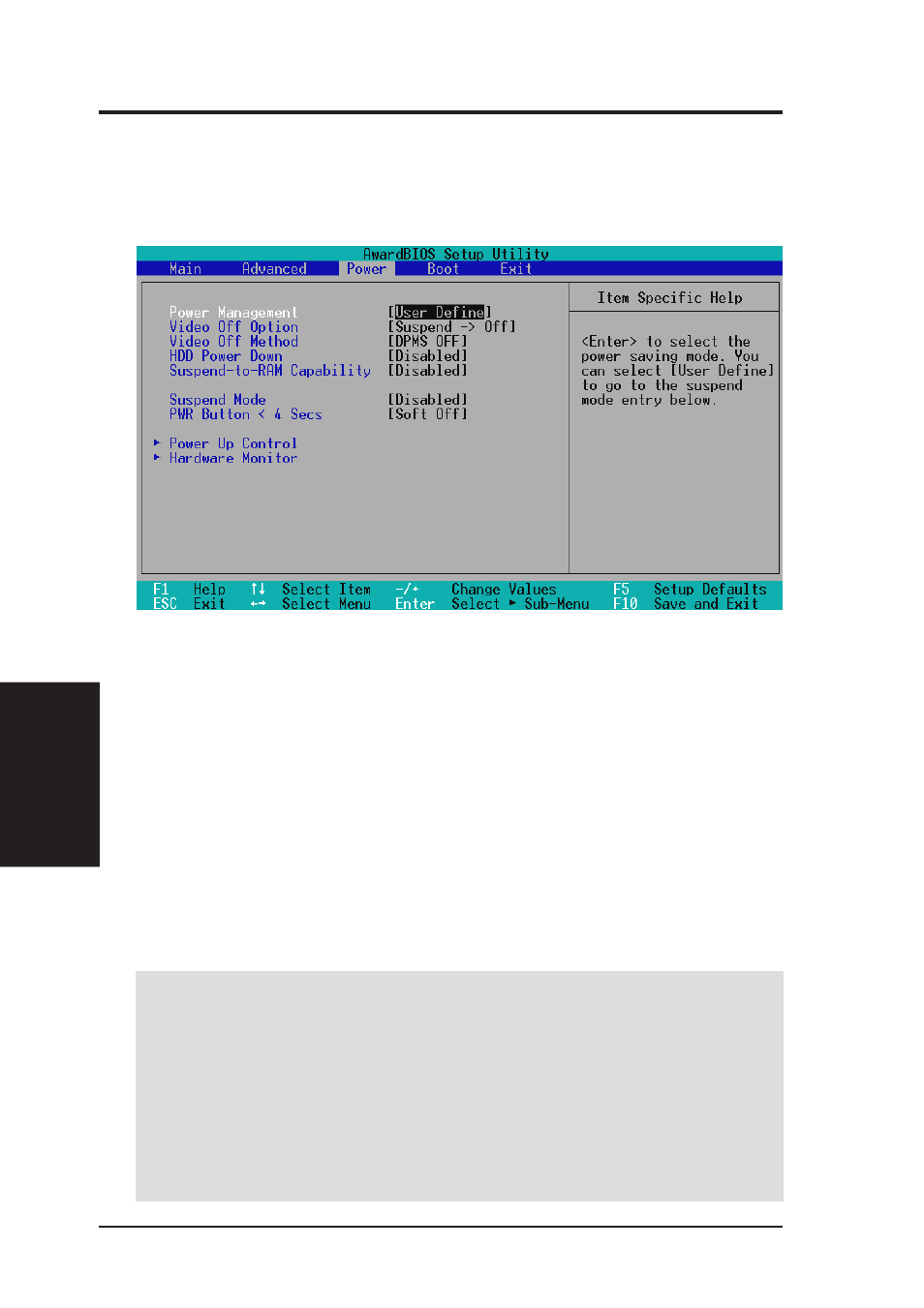 Bios setup, 5 power menu | Asus X900-PI User Manual | Page 72 / 110