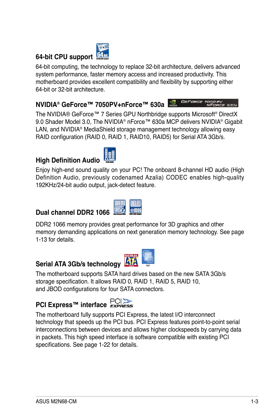 Asus M2N68-CM User Manual | Page 15 / 104