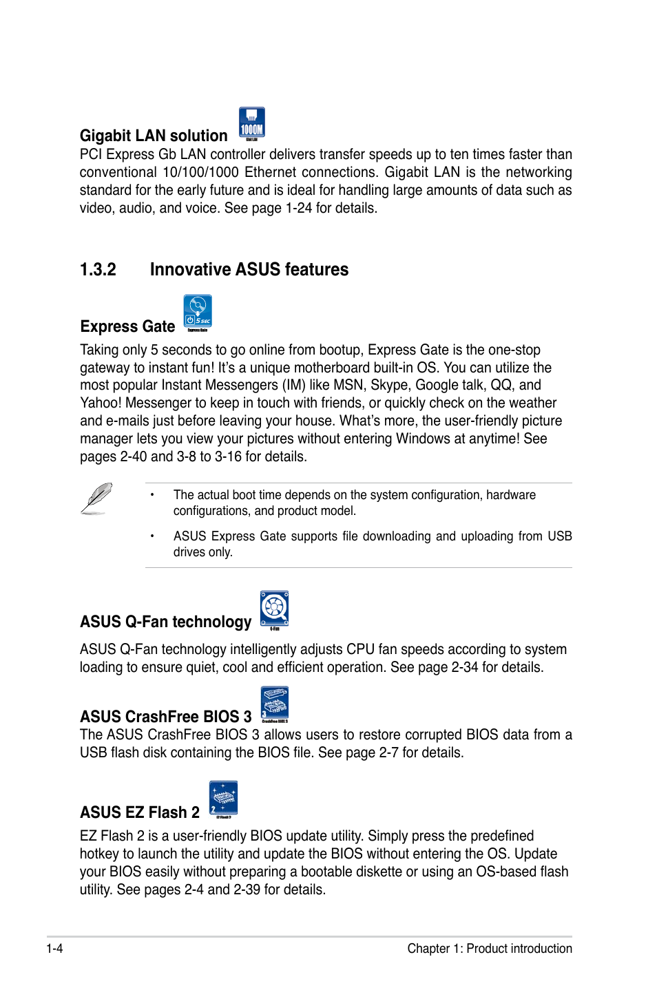 2 innovative asus features | Asus M2N68-CM User Manual | Page 16 / 104