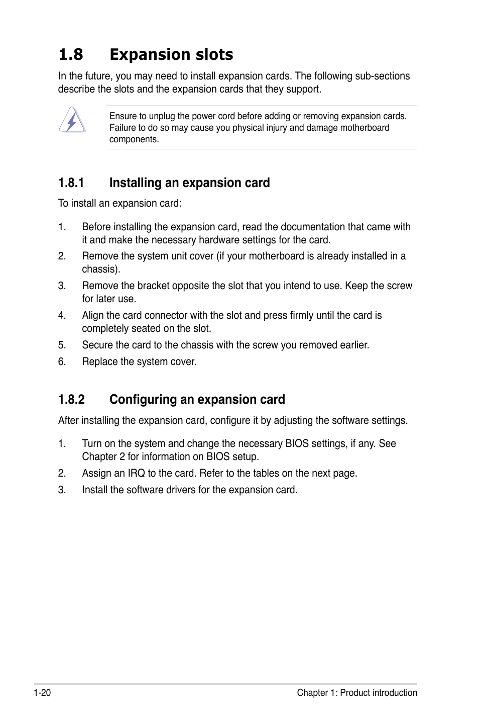 8 expansion slots, 1 installing an expansion card, 2 configuring an expansion card | Asus M2N68-CM User Manual | Page 32 / 104