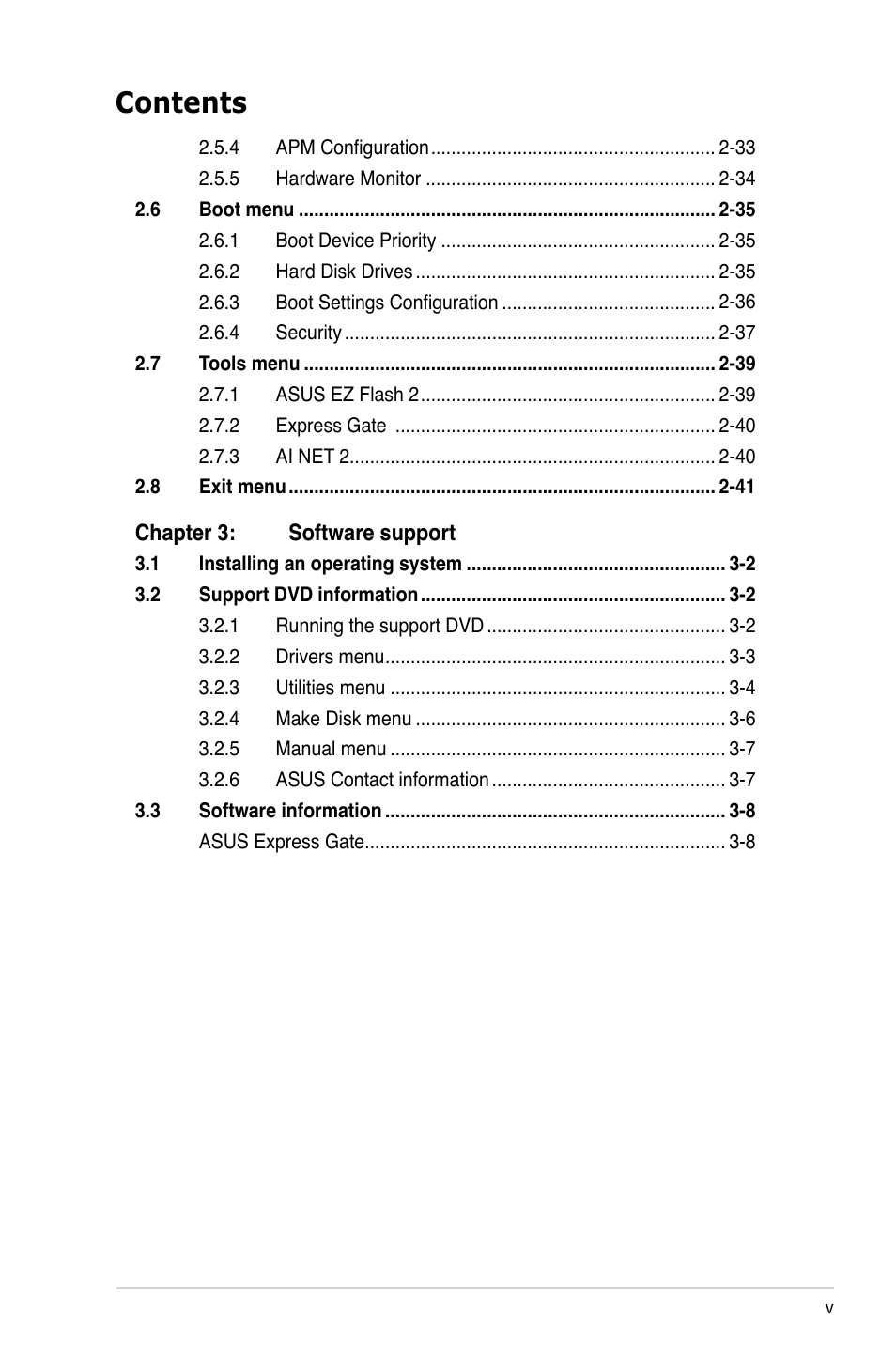 Asus M2N68-CM User Manual | Page 5 / 104