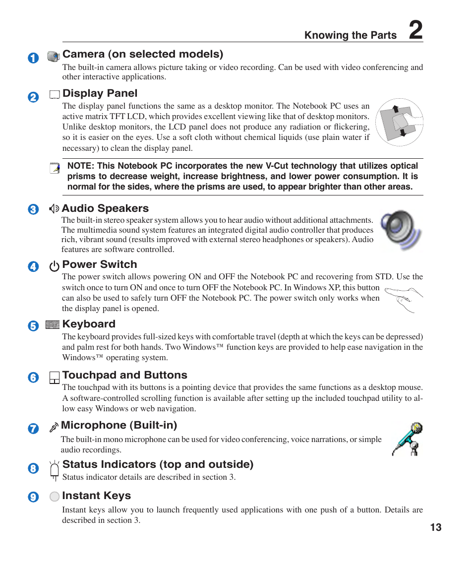 Asus W7J User Manual | Page 13 / 71