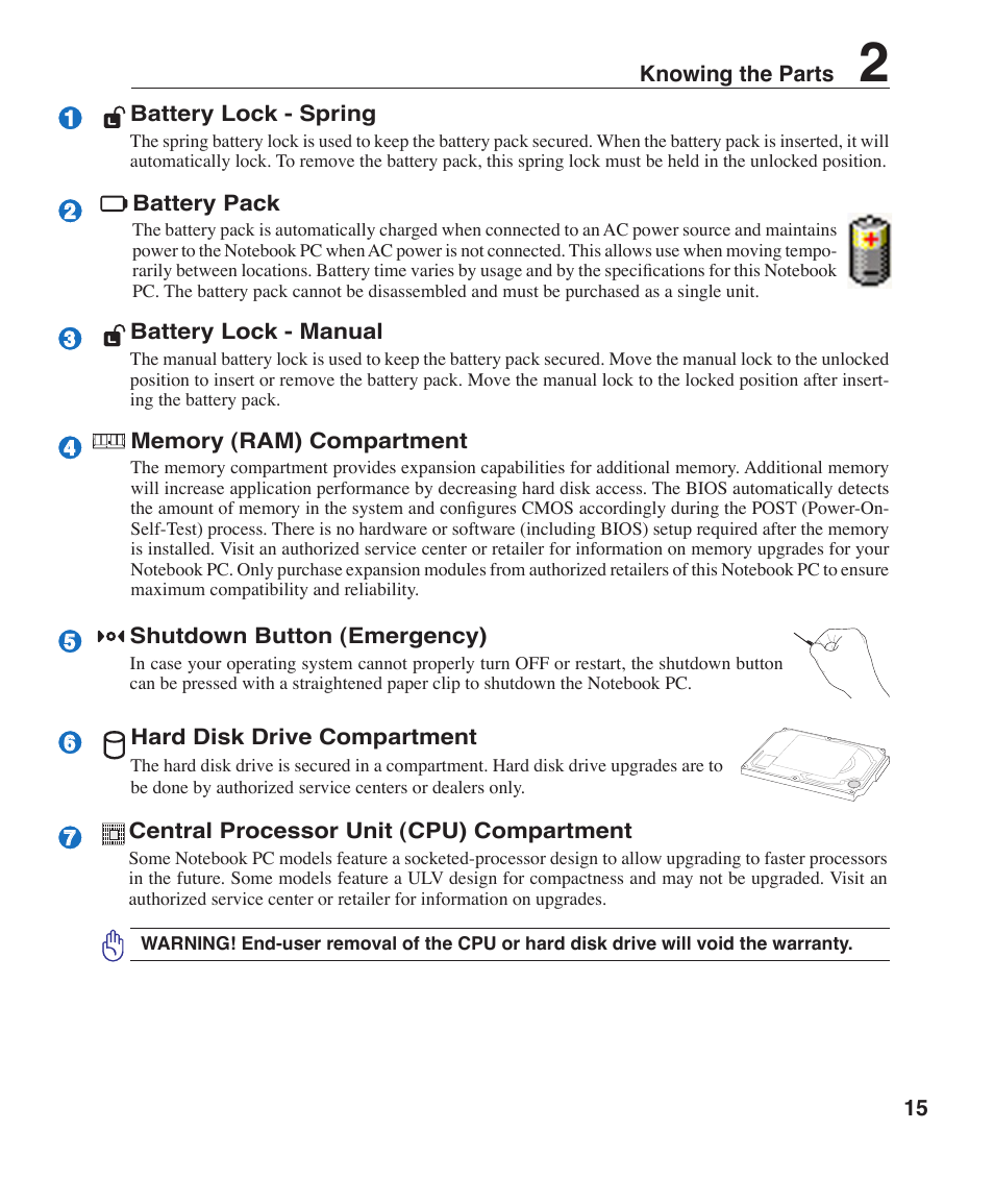 Asus W7J User Manual | Page 15 / 71