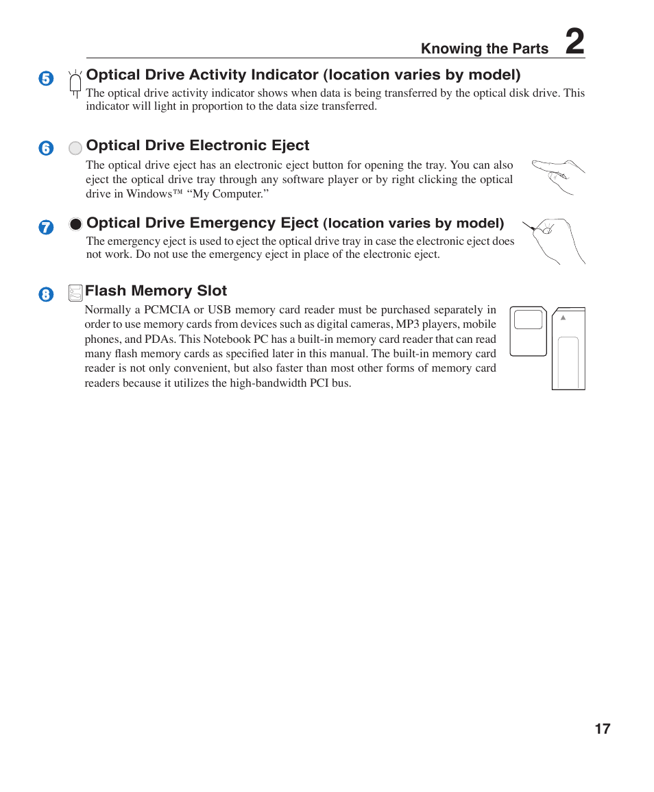 Asus W7J User Manual | Page 17 / 71