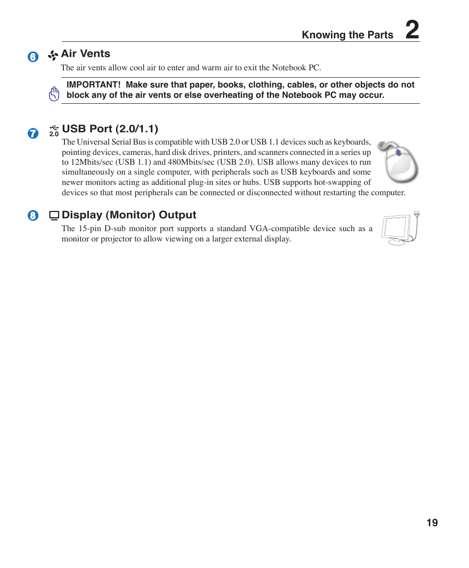 Asus W7J User Manual | Page 19 / 71