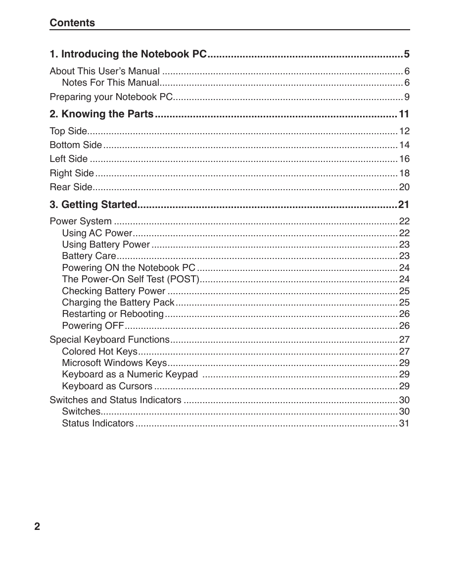 Asus W7J User Manual | Page 2 / 71