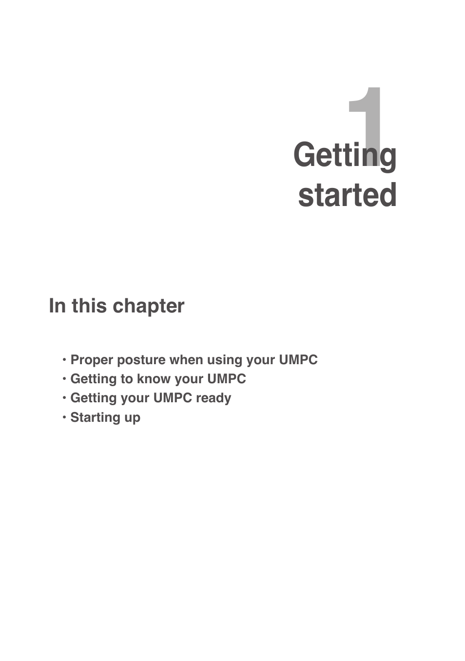 Chapter 1: getting started, Started | Asus R50A User Manual | Page 13 / 76