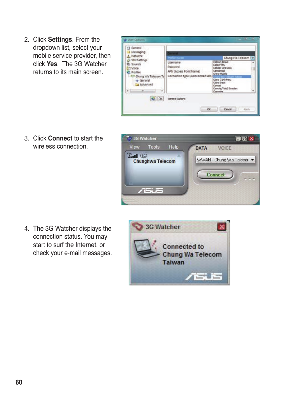 Asus R50A User Manual | Page 60 / 76