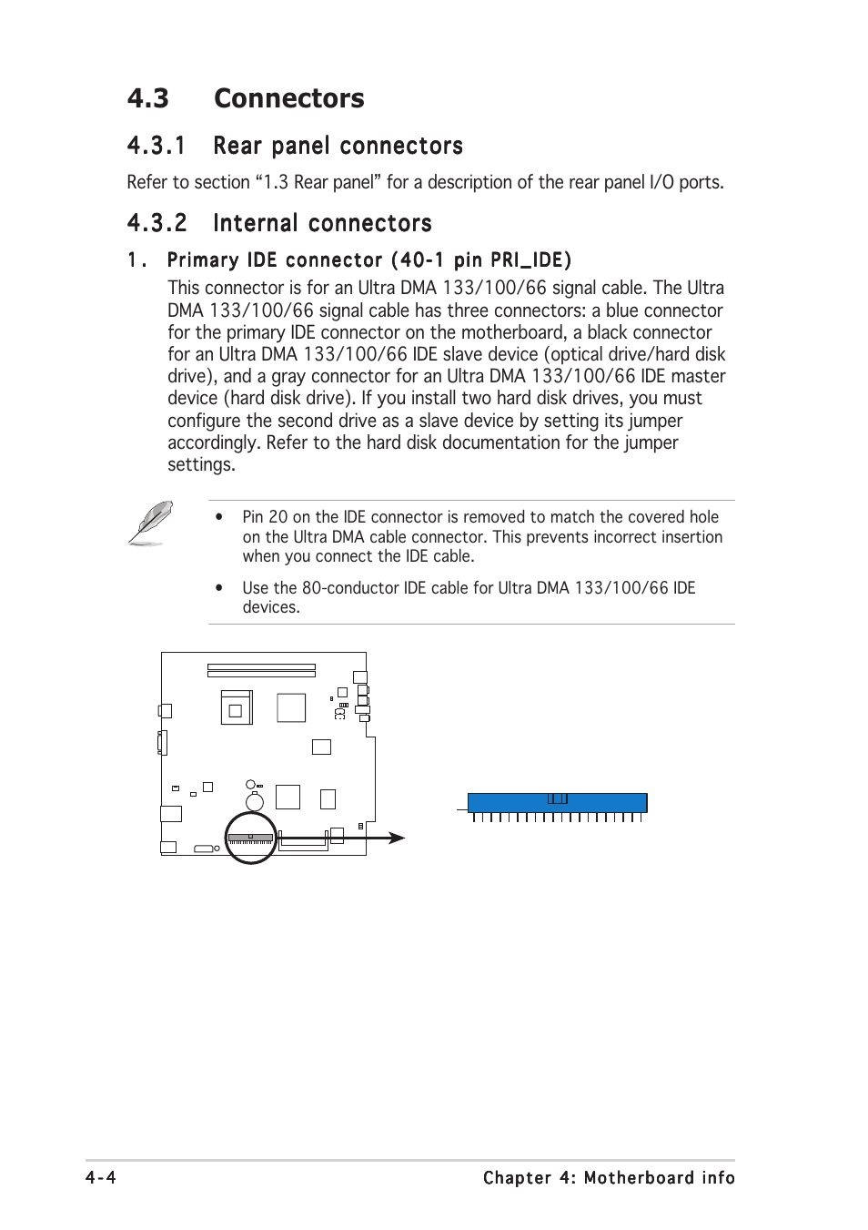 3 connectors | Asus Pundit P2-PE2 User Manual | Page 44 / 76