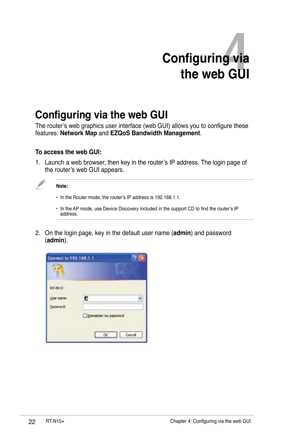 Configuring via the web gui | Asus RT-N10 Plus (VER.D1) User Manual | Page 22 / 53