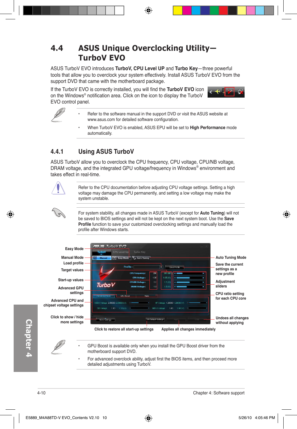 1 using asus turbov | Asus M4A88TD-V EVO/USB3 User Manual | Page 110 / 128