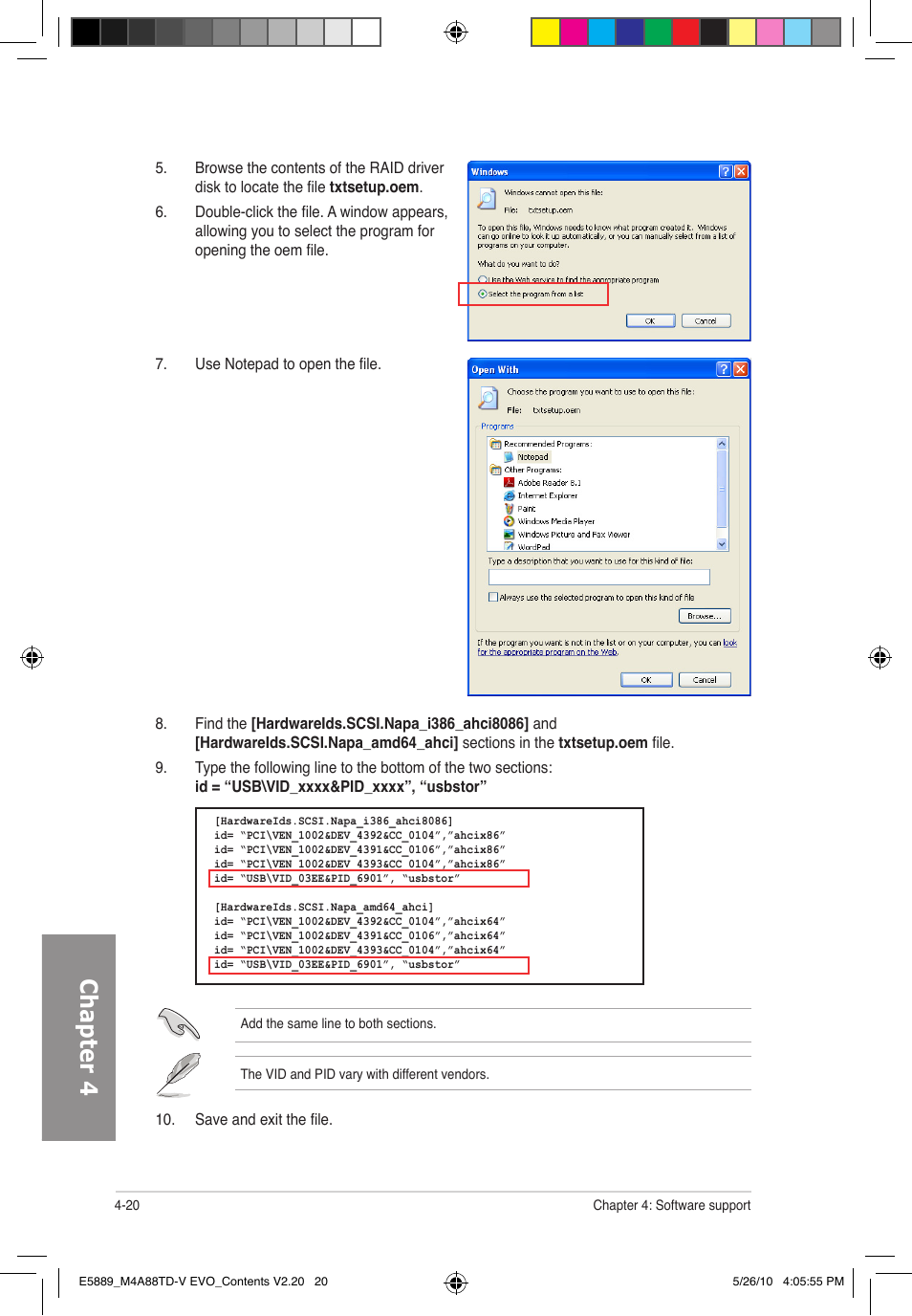 Chapter 4 | Asus M4A88TD-V EVO/USB3 User Manual | Page 120 / 128