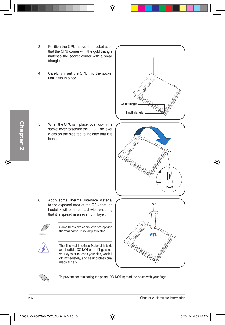 Chapter 2 | Asus M4A88TD-V EVO/USB3 User Manual | Page 24 / 128
