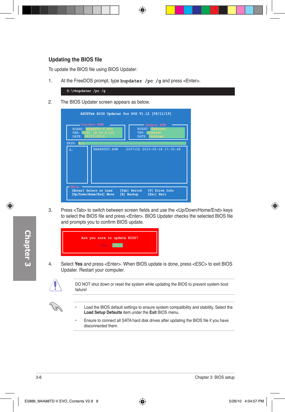 Chapter 3 | Asus M4A88TD-V EVO/USB3 User Manual | Page 66 / 128