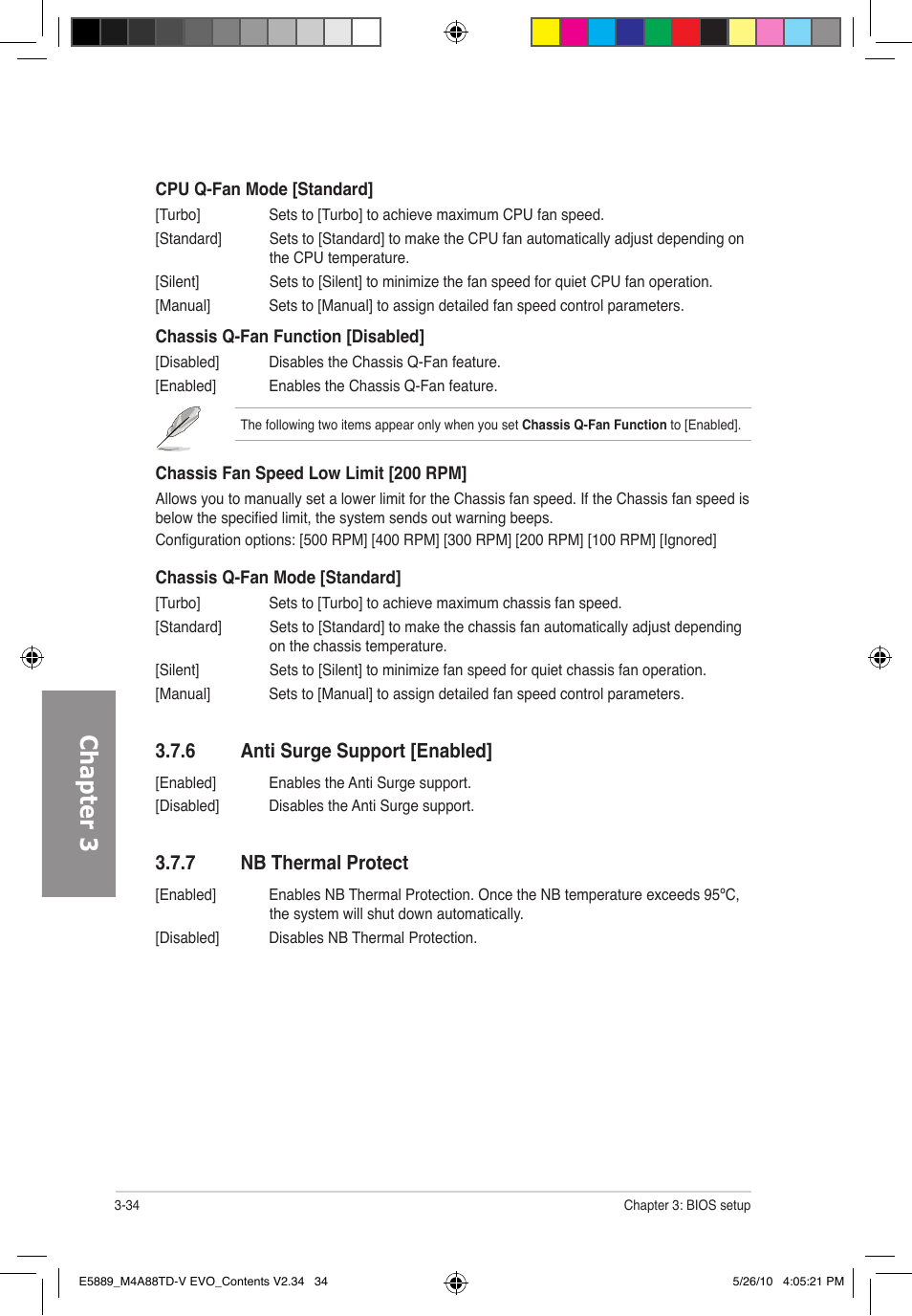 Chapter 3, 6 anti surge support [enabled, 7 nb thermal protect | Asus M4A88TD-V EVO/USB3 User Manual | Page 92 / 128