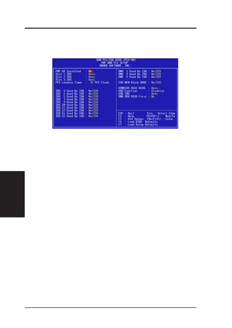 Iv. bios setup, Pnp and pci setup | Asus P5S-VM User Manual | Page 52 / 96