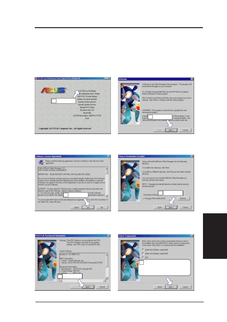 V. software setup, Ldcm local setup | Asus P5S-VM User Manual | Page 63 / 96