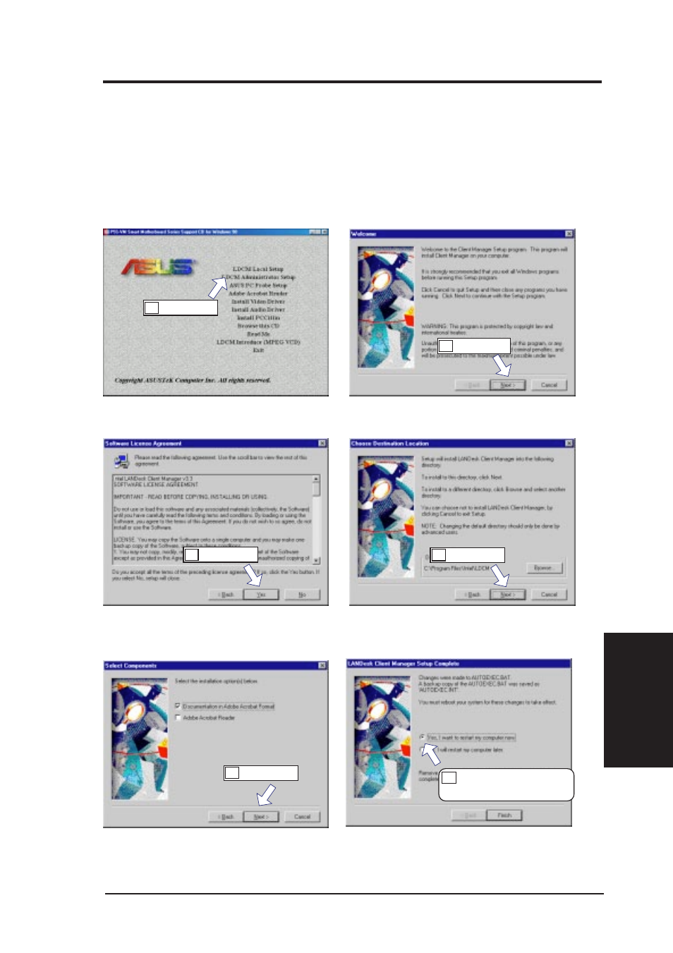 V. software setup, Ldcm administrator setup | Asus P5S-VM User Manual | Page 65 / 96