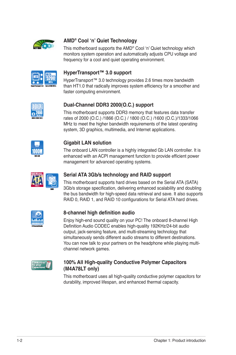 Asus M4A78LT User Manual | Page 12 / 66