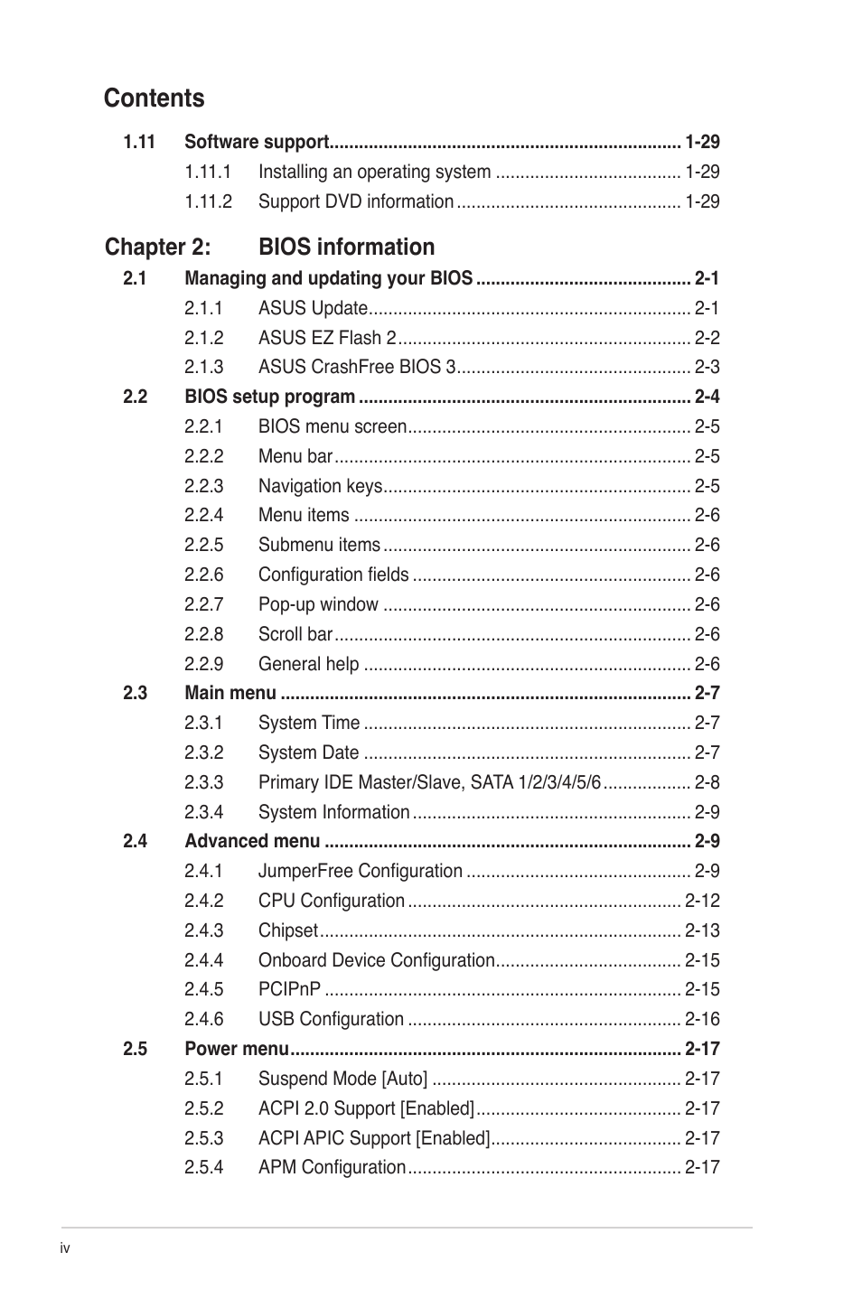 Asus M4A78LT User Manual | Page 4 / 66