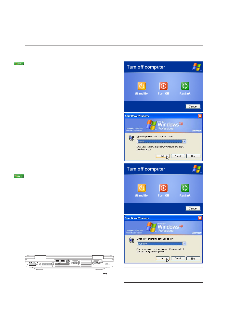 Restarting or rebooting | Asus L5G User Manual | Page 32 / 70