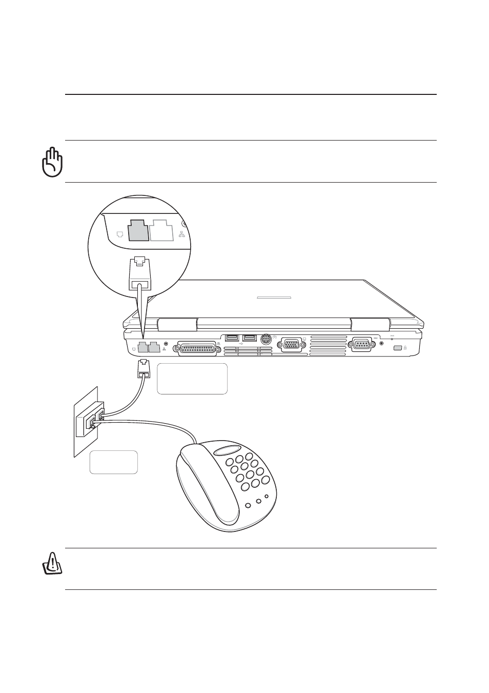 Modem connection example | Asus L5G User Manual | Page 49 / 70