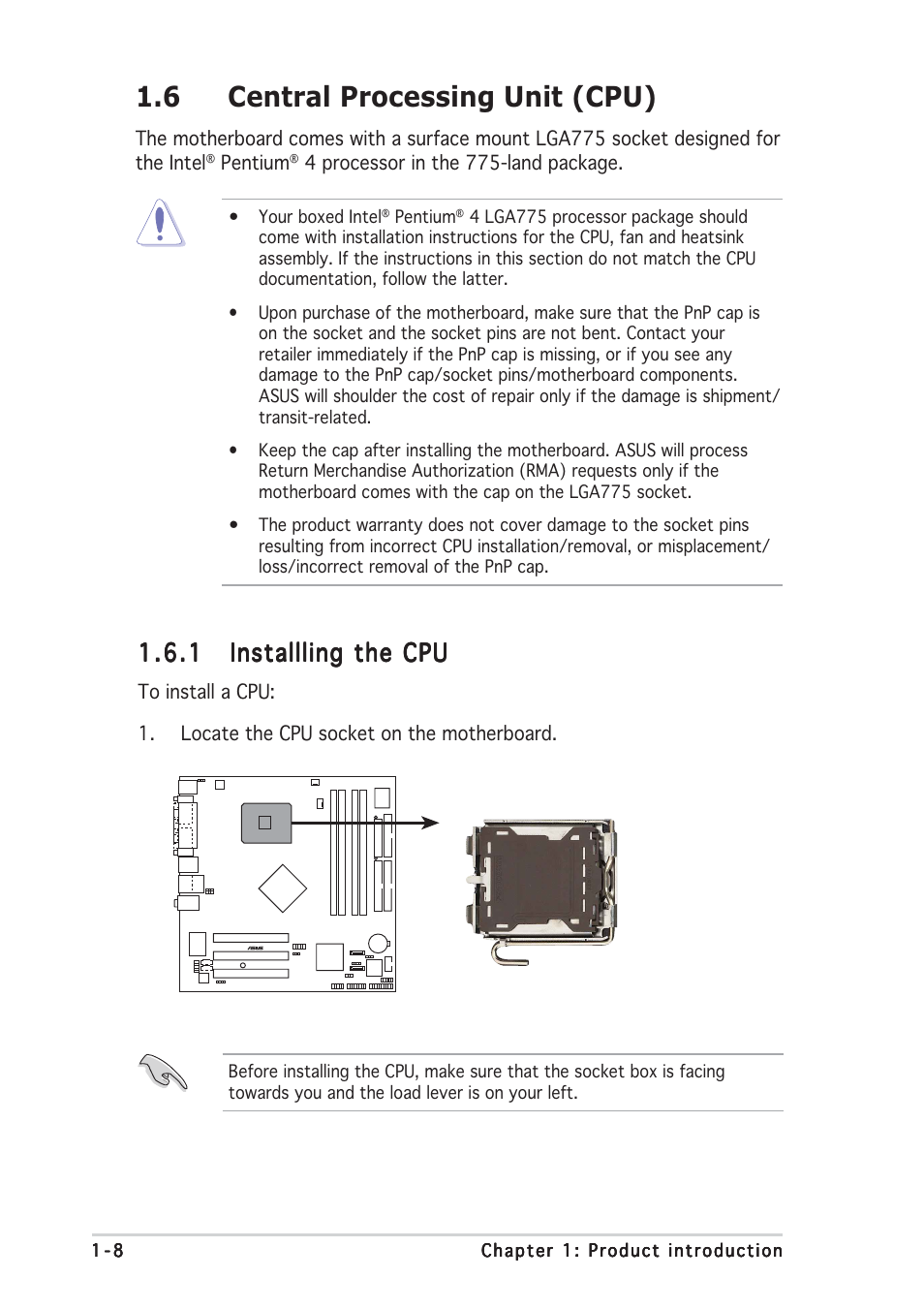 6 central processing unit (cpu) | Asus P5P800-MX User Manual | Page 20 / 84