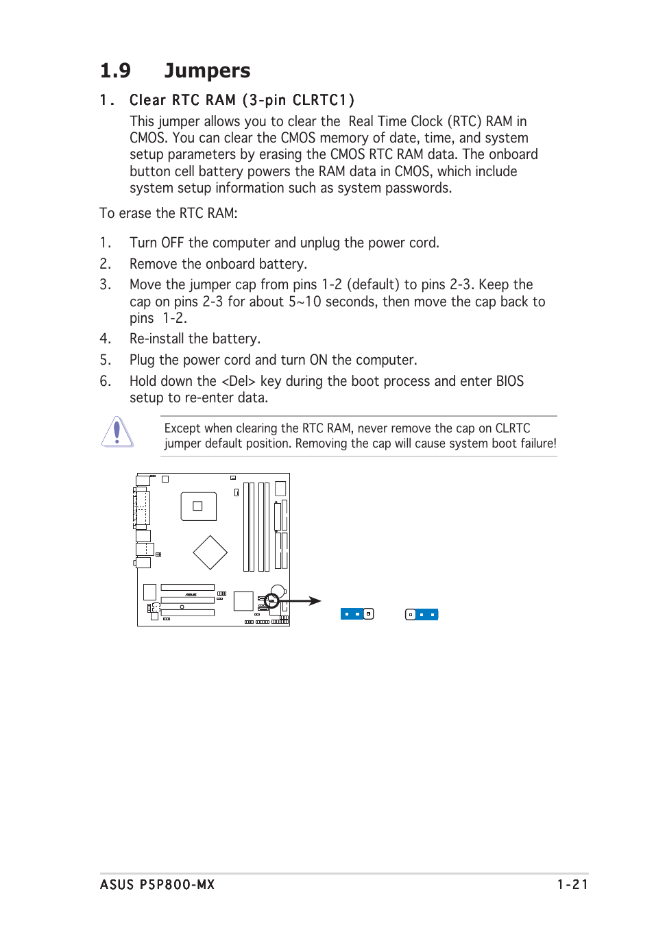 9 jumpers | Asus P5P800-MX User Manual | Page 33 / 84