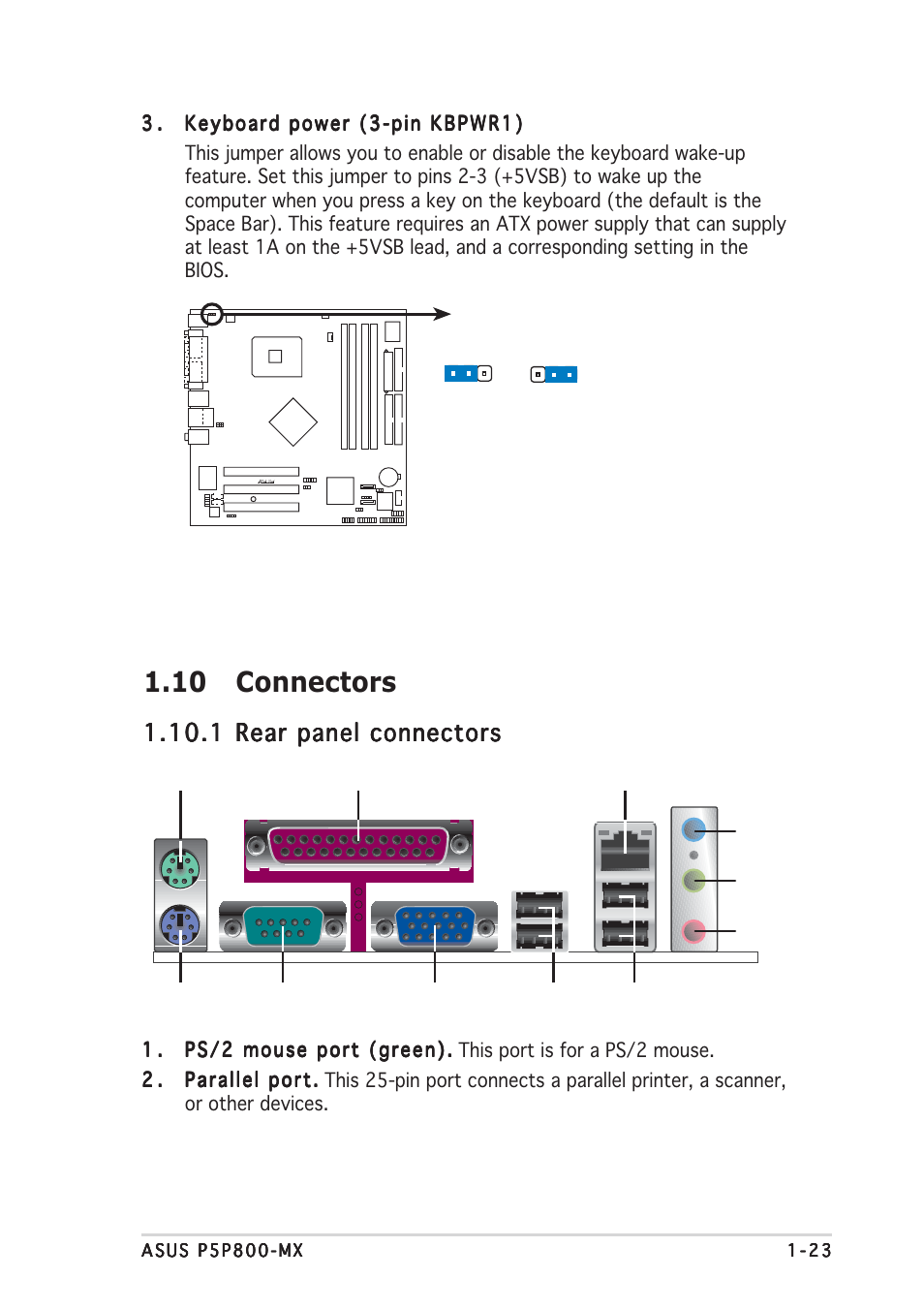 10 connectors | Asus P5P800-MX User Manual | Page 35 / 84