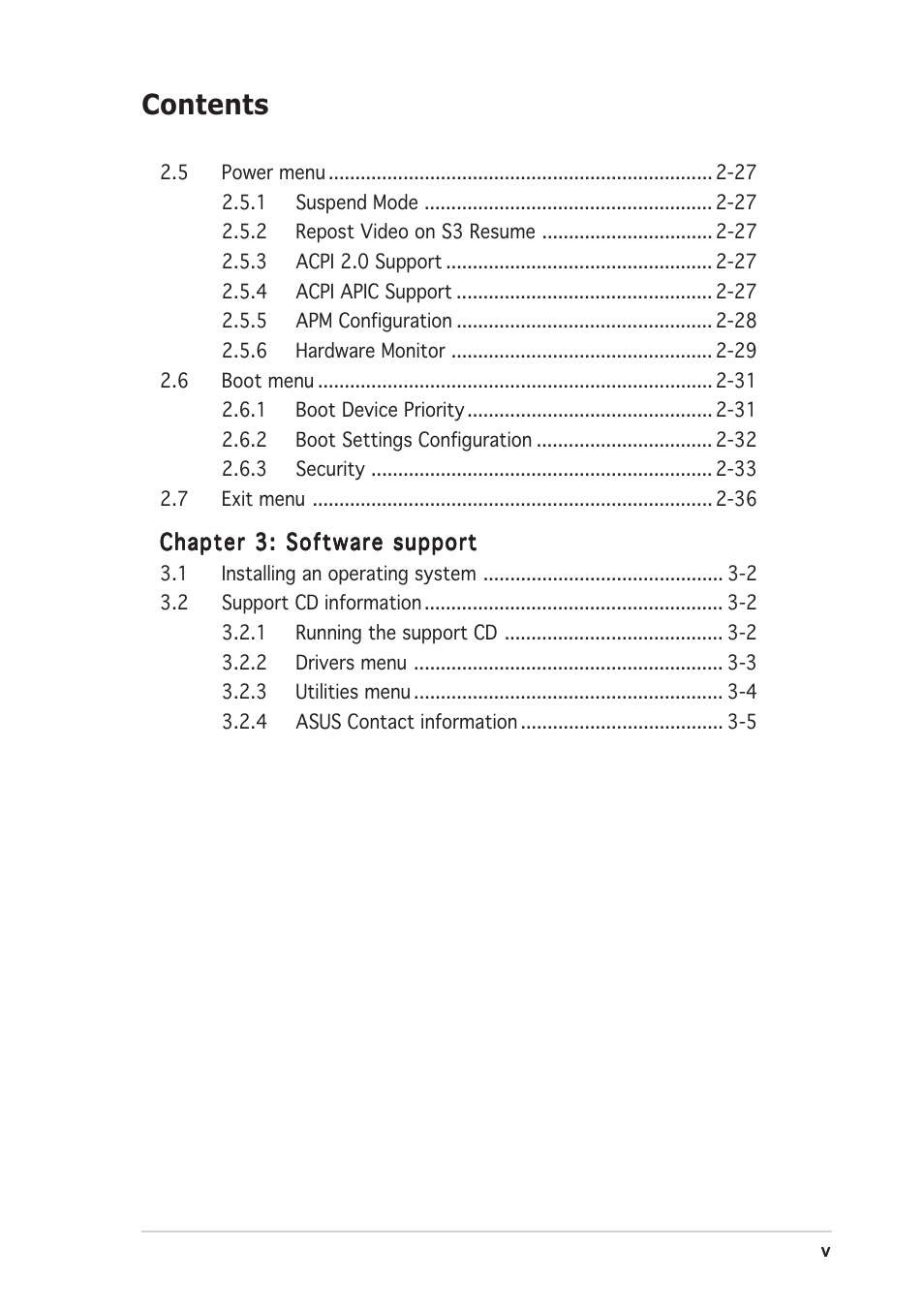 Asus P5P800-MX User Manual | Page 5 / 84