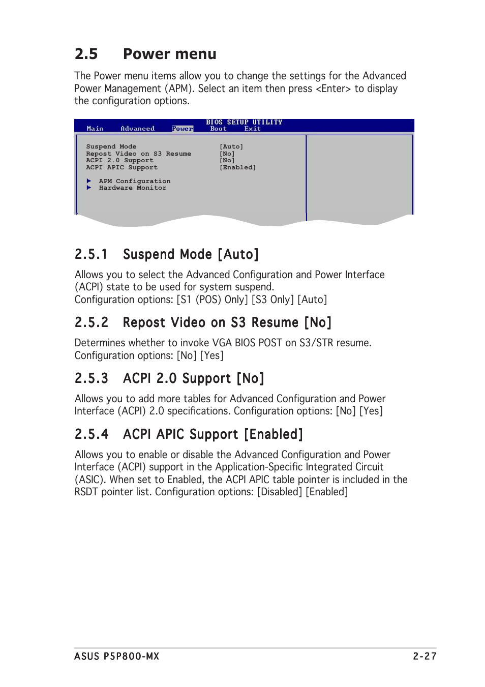 5 power menu | Asus P5P800-MX User Manual | Page 69 / 84