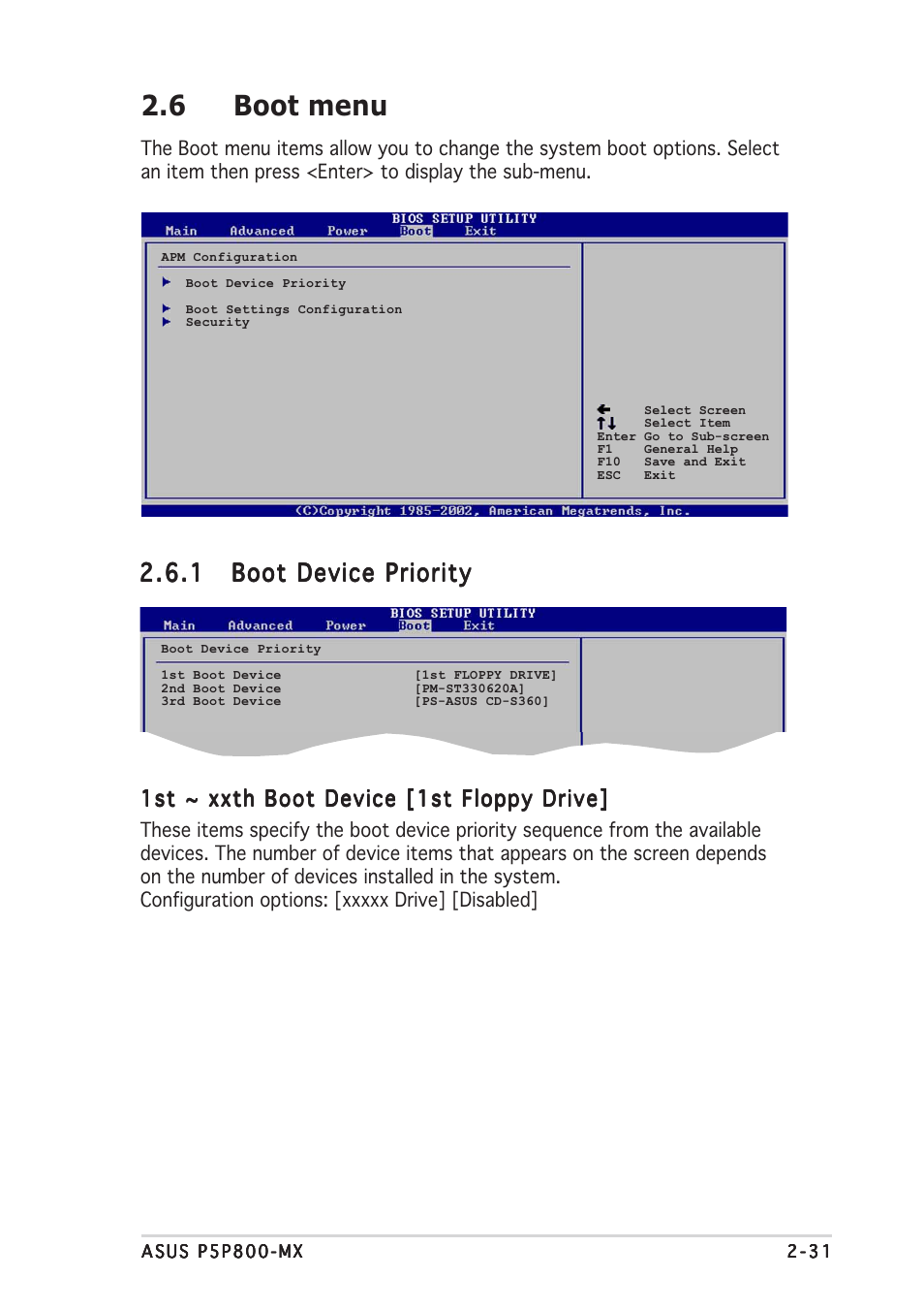 6 boot menu | Asus P5P800-MX User Manual | Page 73 / 84
