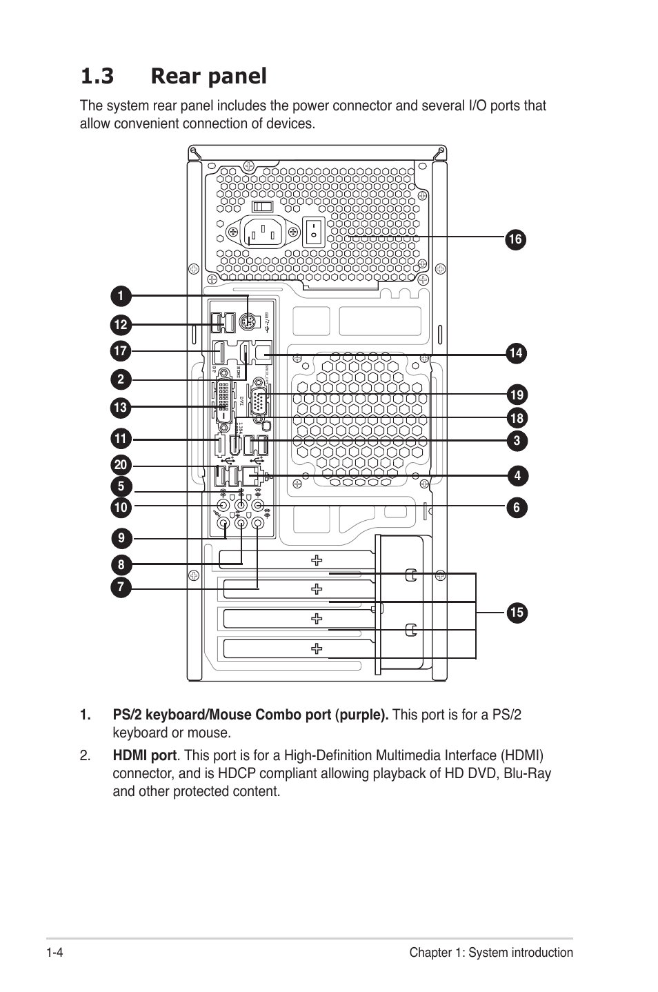 3 rear panel | Asus V3-M3A3200 User Manual | Page 14 / 114