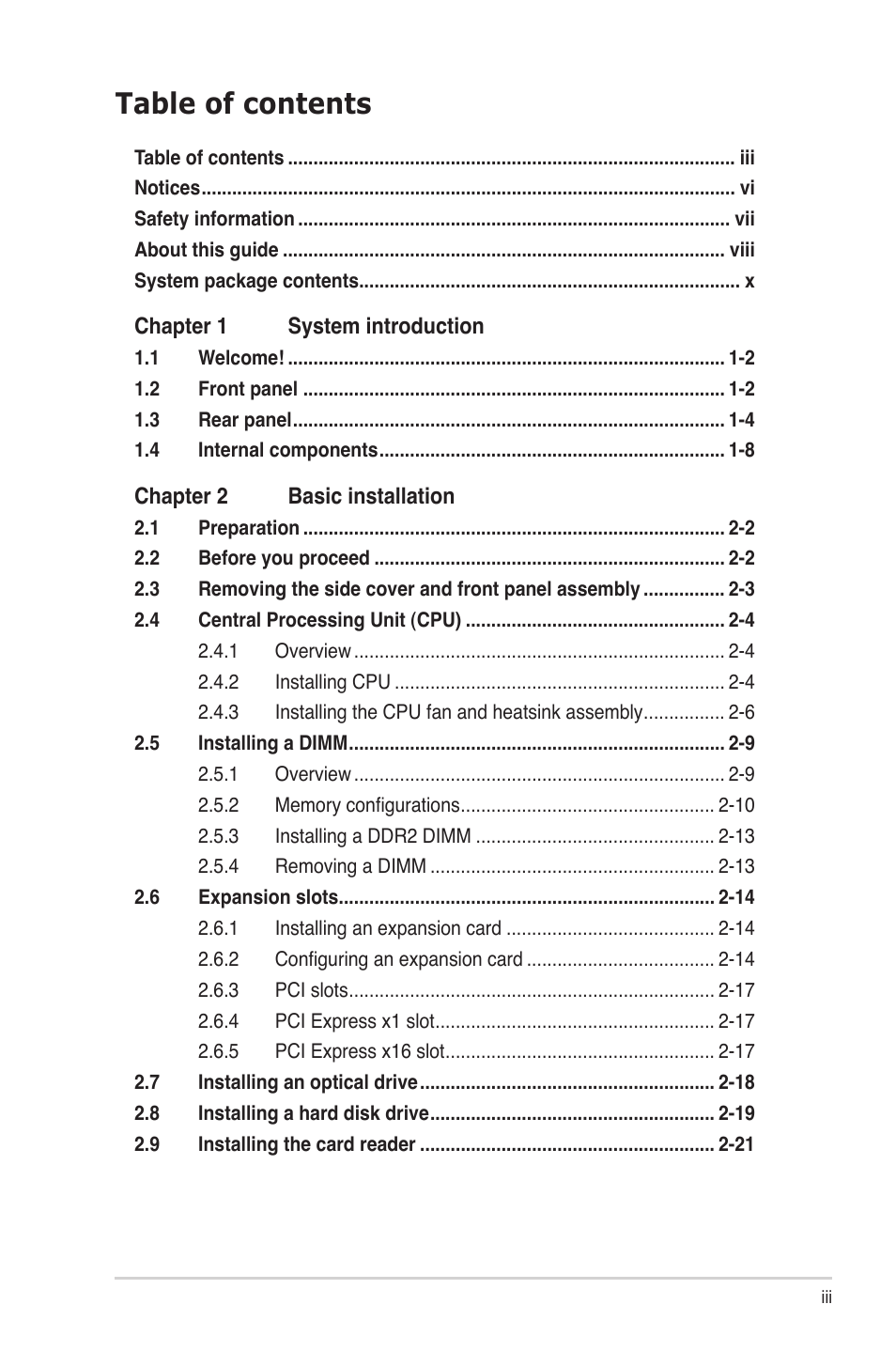 Asus V3-M3A3200 User Manual | Page 3 / 114